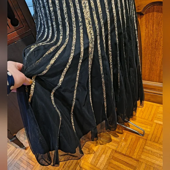 Vintage Cache Black And Gold Cocktail Dress Size 12 - Picture 7 of 9